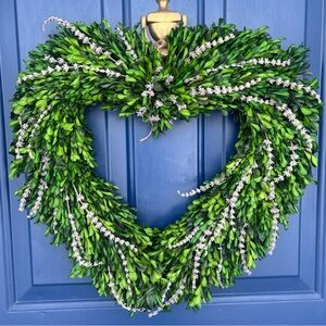 Martha Stewart Green and Lavender Heart Wreath